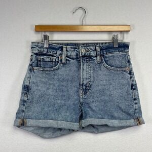 Old Navy High Rise Distressed Acid Wash Denim Cuffed‎ Shorts Women's 28